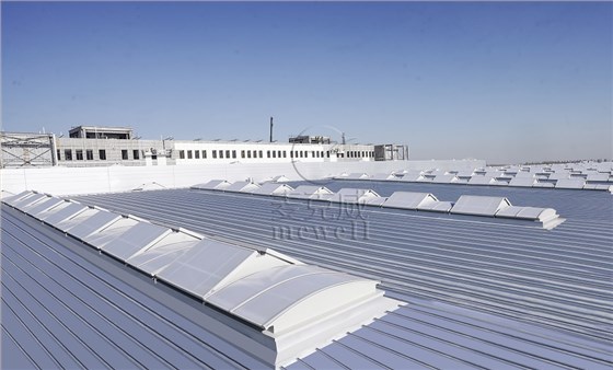 鄭州新鄭機場三角形下開+圓拱固定天窗